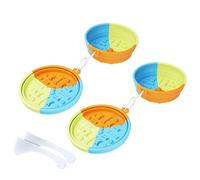 TOWARDSNAN Cuenco plegable de silicona para mascotas, para viajes al aire libre, comida para perros, agua, 2 unidades, portátil, con gancho, para gatos, vajilla de silicona segura