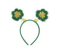 TOWARDSNAN Diadema temática de festival para todas las edades con lentejuelas brillantes, diadema de trébol para celebración del Día Nacional irlandés
