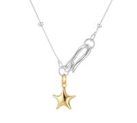 TOWARDSNAN Elegante collar de aleación con dije de estrella de diseño fino, cadena de clavícula, joyería perfecta para trajes casuales o formales, elegante cadena de cuello de estrella para mujer
