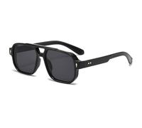 TOWARDSNAN Gafas de sol, doble viga para niñas, con marco rectangular, para adolescentes, hiphops, tendencia, discoteca, fiesta, para adultos y adolescentes, Black, Refer to the size chart