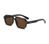 TOWARDSNAN Gafas de sol, doble viga para niñas, con marco rectangular, para adolescentes, hiphops, tendencia, discoteca, fiesta, para adultos y adolescentes, té, Refer to the size chart