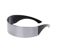 TOWARDSNAN Gafas de sol, Future for Warrior sin montura retro para mujeres y hombres, gafas de fiesta steampunk, de gran tamaño, punk para profesionales, White, 146×42mm, eye leg length 116mm