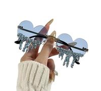 TOWARDSNAN Gafas de sol, gafas de sol con lágrimas de corazón, gafas de moda para amantes del aire libre, Blue, Talla única
