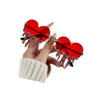 TOWARDSNAN Gafas de sol, gafas de sol con lágrimas de corazón, gafas de moda para amantes del aire libre, Red, Talla única