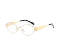 TOWARDSNAN Gafas de sol, gafas de sol, montura retro de moda, sin para geeks, hipsters, hombres, mujeres, adultos, accesorios de Halloween, Marco dorado plano, Reference images