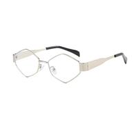 TOWARDSNAN Gafas de sol, gafas de sol, montura retro de moda, sin para geeks, hipsters, hombres, mujeres, adultos, accesorios de Halloween, Marco plateado plano, Reference images