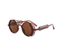 TOWARDSNAN Gafas de sol, lentes de color redondo vintage punk para hombres y mujeres, marco retro polarizado, Rebanadas de té con marco de té, Reference images