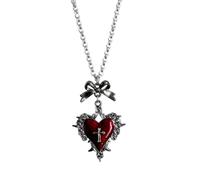 TOWARDSNAN Gargantilla gótica de moda con colgante de cruces y lazo de corazón, decoración para mujer, estilo punk, uso diario, 45 rinm, Metal