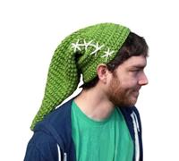 TOWARDSNAN Gorro de Navidad de cola larga para tejer Papá Noel, festividades, fiesta, verde, gorro de Papá Noel para adultos y niños, gorro de Papá Noel, sombrero de fiesta de Navidad, sombrero de