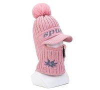 TOWARDSNAN Gorro de punto de invierno 3 en 1, gorro de esquí, polaina para el cuello, cubierta completa, gorros de punto para mujer, forro polar único, B, Talla única