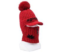 TOWARDSNAN Gorro de punto de invierno 3 en 1, gorro de esquí, polaina para el cuello, cubierta completa, gorros de punto para mujer, forro polar único, rosso, Talla única