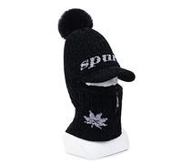 TOWARDSNAN Gorro de punto de invierno 3 en 1, gorro de esquí, polaina para el cuello, cubierta completa, gorros de punto para mujer, forro polar único, Negro, Talla única