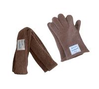 TOWARDSNAN Guantes de bufanda de moda para jóvenes, equipo para clima frío, elegante pañuelo con letras para regalo, guantes de bufanda de moda juvenil, marrón, Talla única