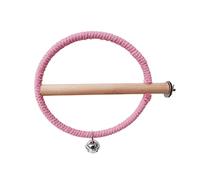 TOWARDSNAN Juguetes para pájaros, soporte de madera natural con cuerda de algodón, jaula de plata, juguete para cacatúas, conures, periquitos, percas de pájaros de madera natural