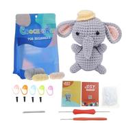 TOWARDSNAN Kits de ganchillo para principiantes, elefante, con hilo, ganchos, instrucciones (idioma español no garantizado), kits de ganchillo para principiantes, kits de ganchillo para principiantes