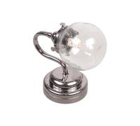 TOWARDSNAN Lámpara de pared moderna de cristal en miniatura a escala 1/12, marco de metal negro, iluminación de escena de dormitorio, diseño de fácil montaje, lámpara de pared para casa de muñecas