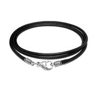 TOWARDSNAN Leathers - Collar de cuerda trenzada con colgante de acero inoxidable para hacer joyas, 70cm, como se describe, como se describe