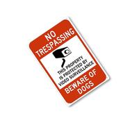 TOWARDSNAN Letrero reflectante de metal impermeable para cámara CCTV con texto en inglés "Not allow Trespassing Warning for Indoor or Outdoor Use No Trespassing Sign"