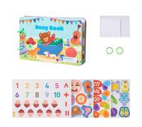 TOWARDSNAN Libro de aprendizaje de dibujos animados 3D ocupado aprendizaje temprano calcomanías de desarrollo interactivo visual para niños pequeños libro sensorial para bebés libros silenciosos de