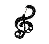 TOWARDSNAN Mosquetón con forma de nota de estrella, bonito colgante de teléfono, llavero de hebilla acrílica para mochila, bolso, regalos, mosquetón acrílico con forma de nota, Black