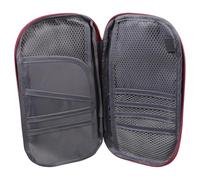 TOWARDSNAN Organizador de documentos de viaje para mujeres y hombres, estuche de almacenamiento compacto para pasaportes, accesorios de vacaciones de negocios, bolsa de documentos de viaje, rojo vino