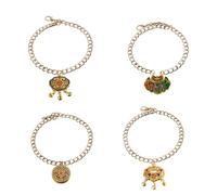 TOWARDSNAN Paquete de 4 collares de metal para perros de la marca Spring Festives Fortunates, accesorios para mascotas, colgantes tradicionales para mascotas