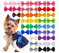 TOWARDSNAN Paquete de 50 lazos para el pelo de mascotas, colores surtidos, cómodos y modernos, para uso diario y ocasiones especiales