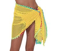 TOWARDSNAN Pareo de playa para mujer, faldas de playa, traje de baño de vacaciones, bufanda corta, traje de baño de ganchillo, falda larga de playa, pareo para mujer