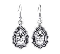 TOWARDSNAN Pendientes largos de esqueleto punk, aretes colgantes de calavera, accesorios de disfraz de Halloween, joyería de hip hop rock, As shown, Metal