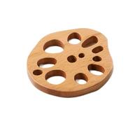 TOWARDSNAN Posavasos de madera de superficie lisa, con forma de loto natural, rodajas de raíz, para uso diario, salvamanteles de madera hechos a mano para oficina