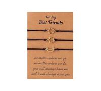 TOWARDSNAN Pulseras de 3 pulseras de la amistad de estrellas a juego para mujeres, adolescentes y niñas, 16-28cm can be adjusted according to needs