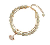 TOWARDSNAN Pulseras de lujo modernas y elegantes con delicados diseños de hojas de albaricoque para citas y fiestas, el diámetro interior del círculo es de 7 cm, The inner circle diameter is about 7cm