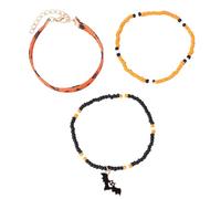 TOWARDSNAN Pulseras góticas de Halloween, 2/3/4 unidades, pulseras de metal con colgante de calavera, cuentas acrílicas punk, pulseras de amistad, joyería de cosplay, As shown in the picture, they are