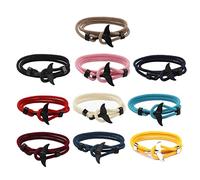 TOWARDSNAN Pulseras unisex hechas a mano con cuerda de cola de ballena, ajustable, para playa, surf, joyería de moda, unisex, Length 65cm, can wrap around the arm 3 times