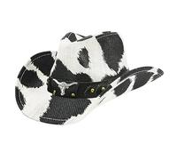 TOWARDSNAN Sombrero de viaje para el sol, espectáculo de circo, invierno, con patrón de vaca, fedoras con absorción del sudor para uso diario casual, Vaca blanca y negra., Talla única