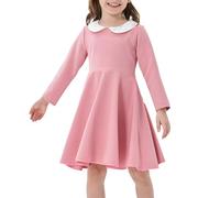 TOWARDSNAN Vestido de manga larga de moda para niñas, cómodo y transpirable, vestido de vacaciones para otoño e invierno, actividad, celebración, vestido de fiesta para niñas, C, 110 cm