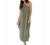 TOWARDSNAN Vestido largo casual con dobladillo irregular para mujer, sin mangas, largo para invitadas de boda, vestidos para mujer, sueltos, sin mangas, para vacaciones junto al mar que se esconden