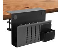 TOWEBOORY Almacenamiento Lateral de Escritorio, Soporte Lateral de Escritorio Organizador Debajo Escritorio Colgante Acero Soporte para Computadora Portátil para Oficina y Hogar (Negro, Capa Única)