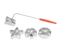 TOWEBOORY Rosetta Moldes Galletas, Juego de Hierro de 4 Formas Juego de Cortadores de Galletas Moldes para Buñuelos Cortador Galletas con Mango Cortador de Repostería para Galletas Caser