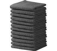Towel and Linen Mart - Toallas de salón grises, paquete de 12 unidades (no a prueba de blanqueador, 16 x 27 pulgadas), toallas altamente absorbentes para manos, salón, gimnasio, belleza, spa y cuidado