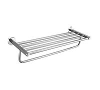 Towel Holder 2 Tiers Bathroom Towel Rack Rail Bar Storage Holder Wall Hanger Plating Towel Shelf Stand Towel Rack/Black (Color : Chrome) (Chrome)