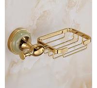 Towel Rack Bathroom Hardware Set, All Copper Double Layer European Gold Jade Towel Bar Rack, Towel, Clothes Hook, Toilet Paper Holder Bathroom Hardware/Soap Net