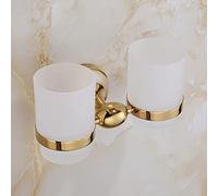 Towel Rack Bathroom Hardware Set, All Copper Double Layer European Gold Jade Towel Bar Rack, Towel, Clothes Hook, Toilet Paper Holder Bathroom Hardware/Double Toothbrush Cup