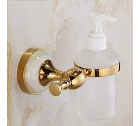 Towel Rack Bathroom Hardware Set, All Copper Double Layer European Gold Jade Towel Bar Rack, Towel, Clothes Hook, Toilet Paper Holder Bathroom Hardware/Hand Sanitizer