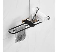 Towel Rack Black Gold Creative All-Copper Towel Rack, Towel Bar, Toilet Paper Holder, Robe Towel Hooks, Bathroom Hardware Set Bathroom Hardware/Three-Bar Towel Rack B