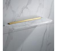 Towel Rack Light Natural Marble Space Aluminum Brushed Gold Towel Bar Rail Rack, Toilet Brush Holder, Paper Holder, Hardware Set Bathroom Hardware/40Cm Shelf