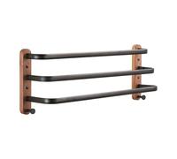 Towel Rack No-Punch Towel Rack Bathroom Towel Hanging Bar Bathroom for Bathroom, Hotel(40x32cm) (Black 40x32cm)