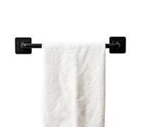 Towel Rack - Suction Cup No Drill Wall Mounted Black Towel Bar 34cm PP Bathroom Storage Holder Strong Adhesive Rack Bathroom Kitchen Toilet Hotel Apartment Farmhouse Restaurant Indoor Use Space Saving
