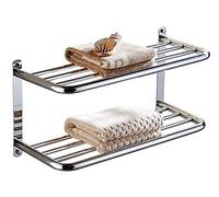Towel Rack Towel Rail 2 Layer Towel Rack Bath Double Towel Shelf Wall Mounted Towel Rail Bar Storage Holder for Bathroom Towel Bar Towel Holder/a/57 * 23 * 30Cm