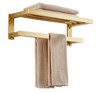 Towel Rack Towel Rail Alumialloy Double Towel Bar Towel Rack Shelf Wall Mount Towel Rail Bathroom Decoration Towel Bar Towel Holder/Gold/70Cm